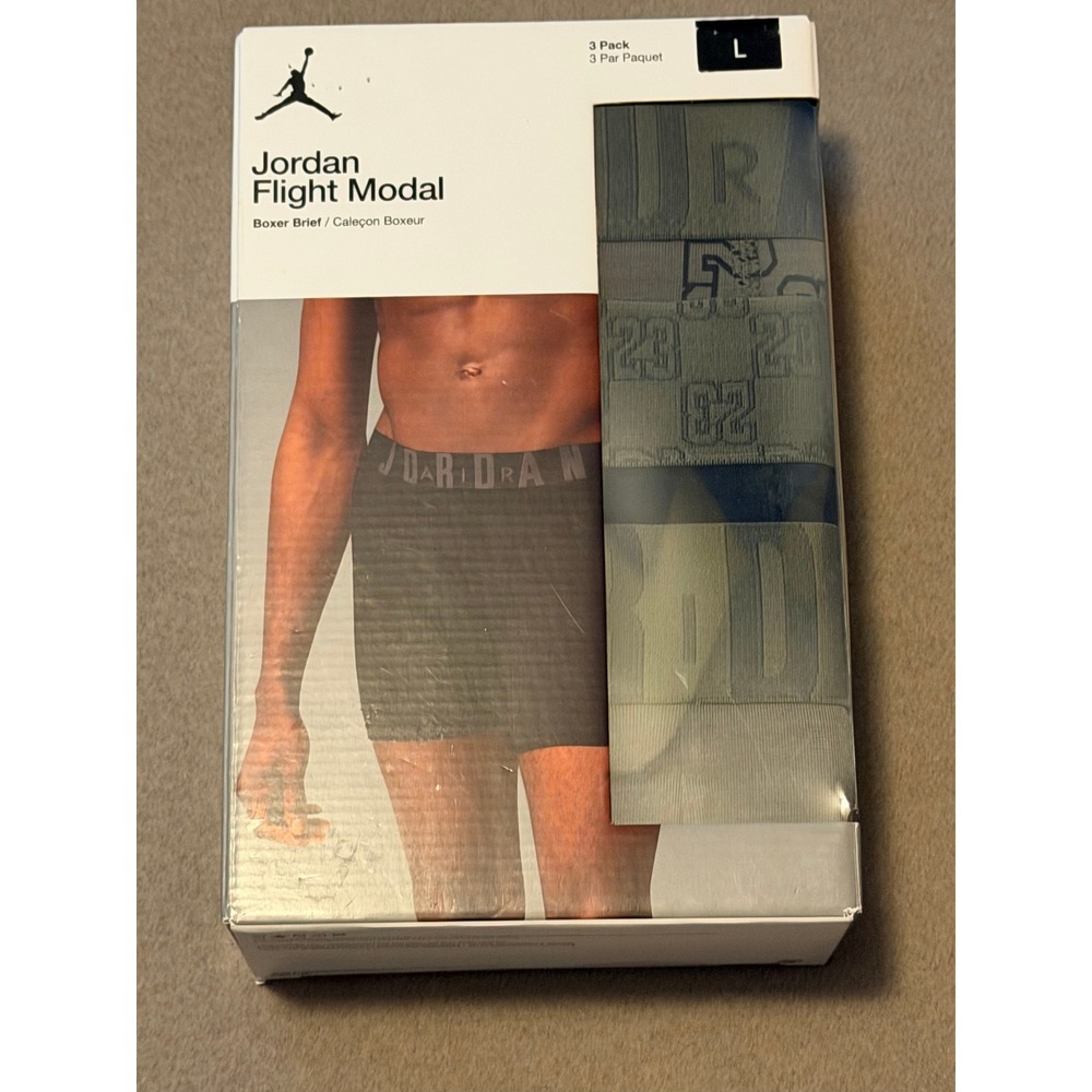 Jordan Flight Modal Mens Boxer Briefs 3 Pack Medium Olive JM0691-E6F Size L NIB